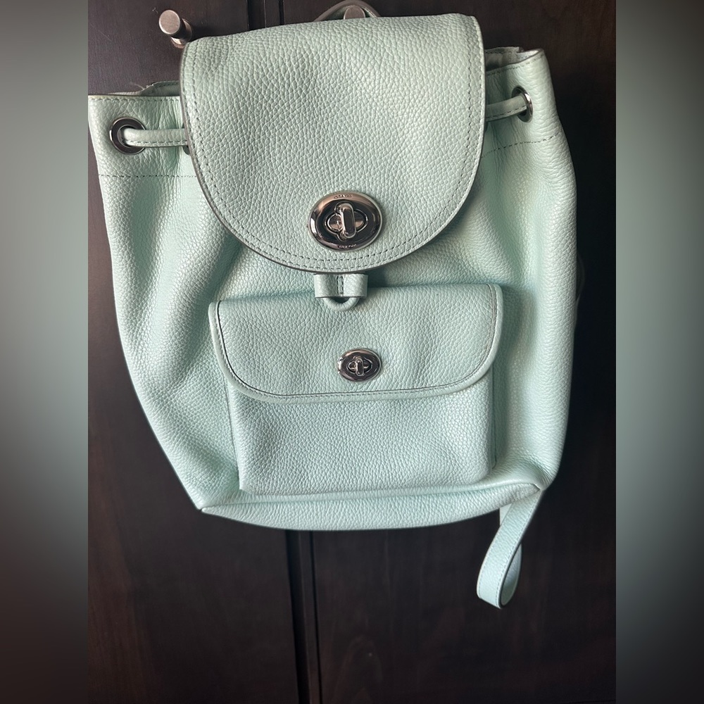MINT Coach backpack bag in mint 😜